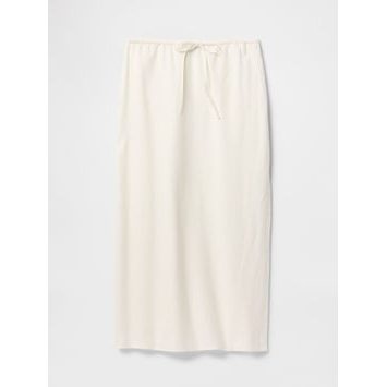 GAP Lněná midi sukně Bílá
