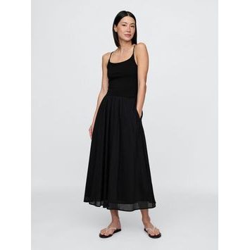 GAP 770564-00 Maxi šaty s kapsami Černá