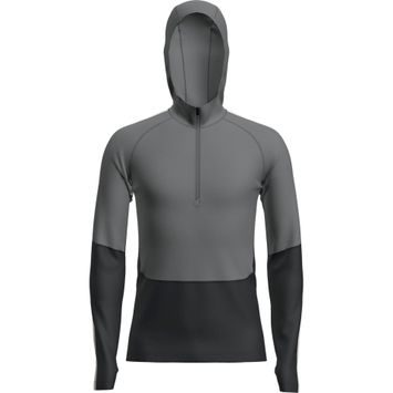 ICEBREAKER Men Mer 200 Oasis+ LS Half Zip Hoodie BLACK/JET HTHR/UNDYED/CB