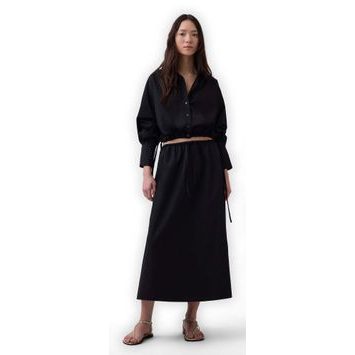 GAP 888014-00 Popelínová maxi sukně Černá