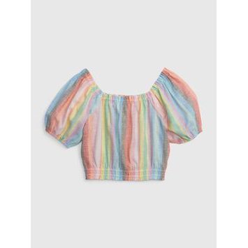 GAP 601092-02 Dětský lněný pruhovaný top Barevná