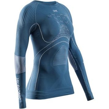 X-BIONIC ENERGY ACCUMULATOR 4.0 SHIRT ROUND NECK LG SL WMN mineral blue/arctic white