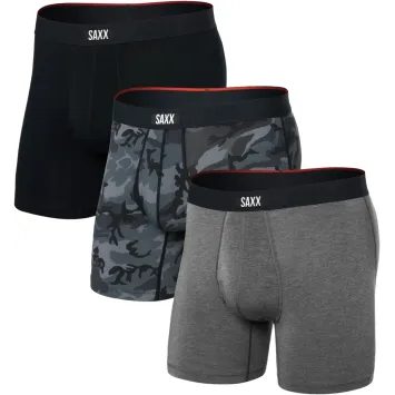 SAXX VIBE XTRA SC BB FLY 3PK, Wood Camo/Grey Heather/Black