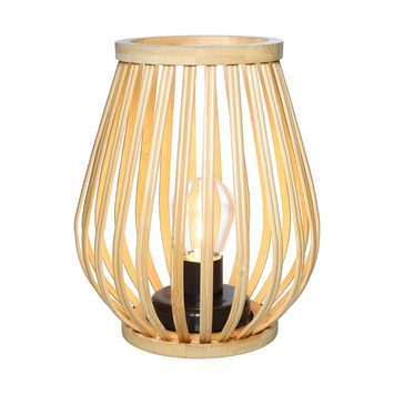 SOLIGHT WO3106 bambusová lucerna s LED žárovkou, teplá bílá, 2x AA, 20cm