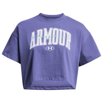 UNDER ARMOUR HW SCRIPTED WM CROP SS, Starlight / White