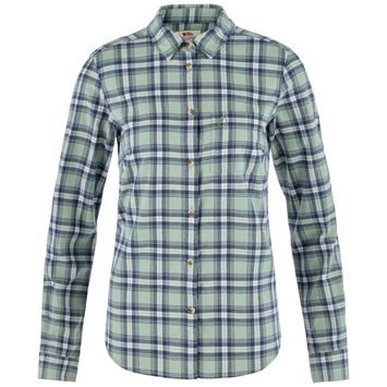 FJÄLLRÄVEN Övik Flannel Shirt W Misty Green-Eggshell