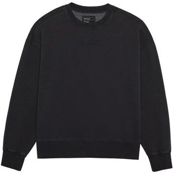 FOX Wordmark Oversized Fleece Crew Black