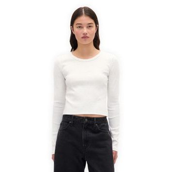 GAP 801017-00 Žebrované crop tričko Šedá