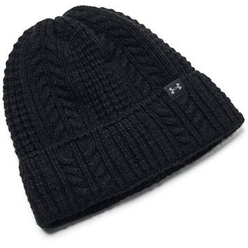 UNDER ARMOUR W Halftime Cable Knit Beanie-BLK