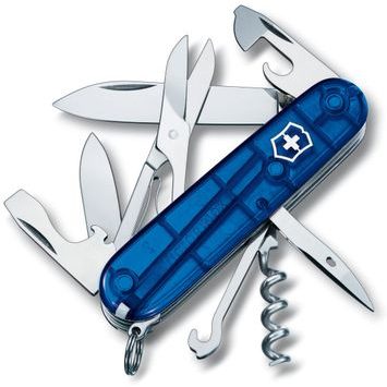 VICTORINOX CLIMBER, 91 mm, modrý transparentní, blister
