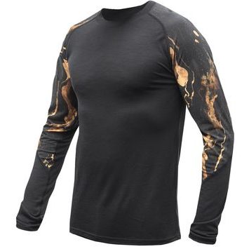 SENSOR MERINO IMPRESS pánské triko dl.rukáv černá/cosmos