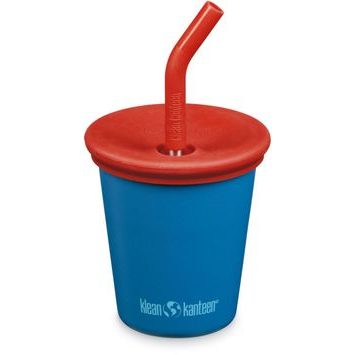 KLEAN KANTEEN Kid Cup 10oz (w/ Kid Straw Lid) - Mykonos Blue 295 ml