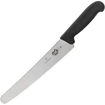 VICTORINOX Fibrox, pastry knife, 26cm, wavy, black