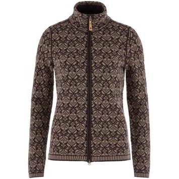 FJÄLLRÄVEN Snow Cardigan W Suede Brown
