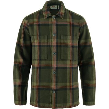 FJÄLLRÄVEN Singi Flannel Overshirt M Deep Forest-Dark Navy