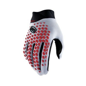 100% GEOMATIC Gloves Grey/Racer Red