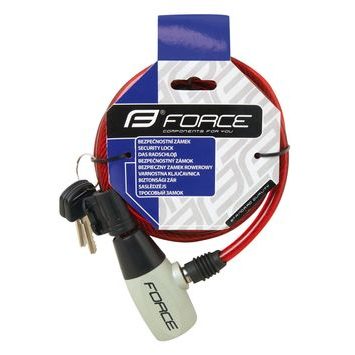 FORCE RON spiral with holder 185cm/8mm, red