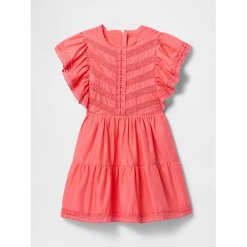 GAP Dětské šaty s krajkou Oranžová