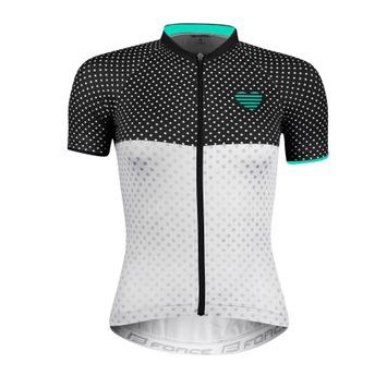 FORCE POINTS dámský kr. rukáv, črn-bílo-tyrkys