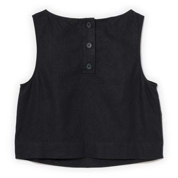 GAP 882932-02 Top z lněné směsi Černá