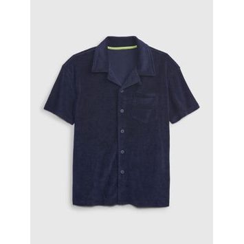 GAP 856626-00 Dětská košile s rozhalenkou Tmavě modrá