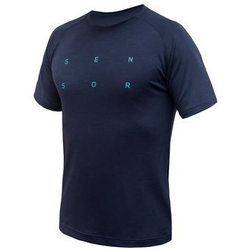 SENSOR MERINO BLEND TYPO pánské triko kr.rukáv deep blue