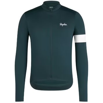 RAPHA Core Thermal LS Forest Green/White