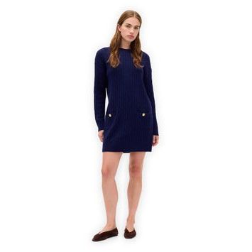 GAP 835201-01 Svetrové mini šaty CashSoft Tmavě modrá