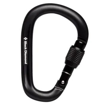 BLACK DIAMOND PEARLOCK SCREWGATE CARABINER Black