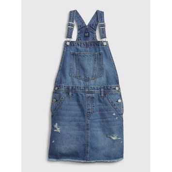 GAP 601034-00 Dětská džínová sukně s laclem Modrá