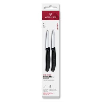 VICTORINOX Swiss Classic, paring knife, 2pcs, 8cm,straight,pointed,black,box