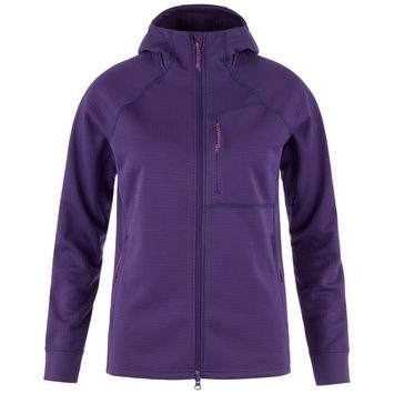 FJÄLLRÄVEN Abisko Grid Fleece Hoodie W Dark Violet