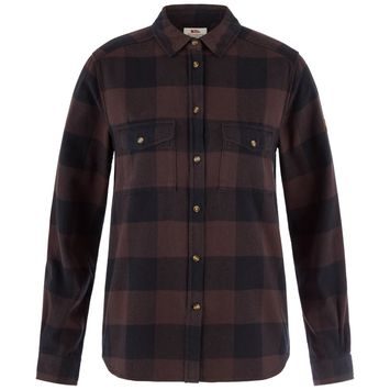 FJÄLLRÄVEN Övik Heavy Flannel Shirt W Black Oak-Black