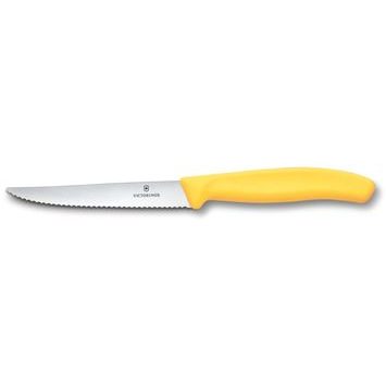 VICTORINOX Swiss Classic, steak & pizza knife, 11cm, wavy, yellow
