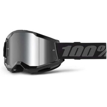 100% STRATA 2 JUNIOR Goggle Black - Mirror Silver Lens