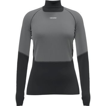 ICEBREAKER Women Mer 200 Oasis+ LS High Neck BLACK/JET HTHR/UNDYED/CB