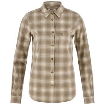 FJÄLLRÄVEN Övik Flannel Shirt W Chalk White-Suede Brown