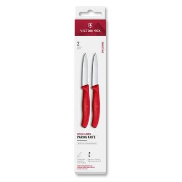 VICTORINOX Swiss Classic, paring knife, 2pcs, 8cm, straight, pointed,red,box