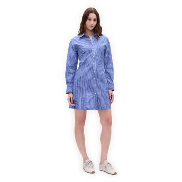 GAP 815979-01 Košilové popelínové mini šaty Modrá