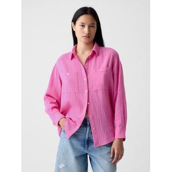GAP 876065-05 Mušelínová košile oversize Růžová