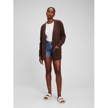 GAP 852821-00 Kardigan boyfriend s kapsami, Hnědá