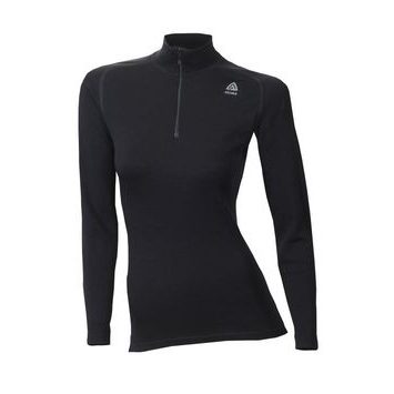 ACLIMA WarmWool Mock Neck shirt, Jet Black, Woman