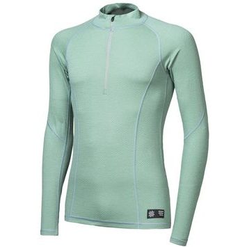 SENSOR MERINO DF pánské triko dl.rukáv zip basil green
