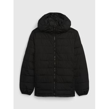 GAP 726305-01 Dětská prošívaná bunda s kapucí, Černá