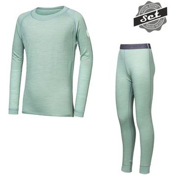 SENSOR MERINO AIR SET dětský triko dl.rukáv + spodky basil green
