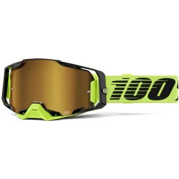 100% ARMEGA Goggle Neon Yellow - Mirror Gold Lens