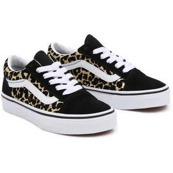 VANS UY OLD SKOOL, (FLOCKED LEOPARD) BLACK/TRUE WHITE