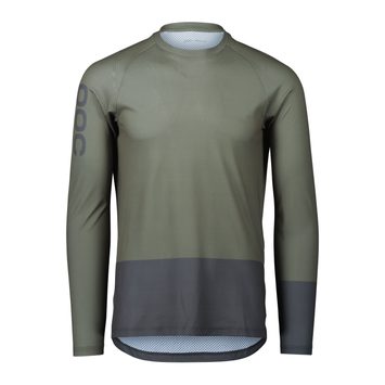 POC MTB Pure LS Jersey, Epidote Green/Sylvanite Grey