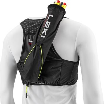 LEKI Trail Running Quiver Vest 6 black-bright red-shuttle grey, SM