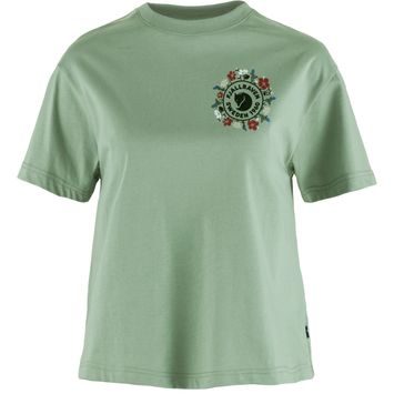 FJÄLLRÄVEN Fjällblomster Logo T-shirt W Misty Green